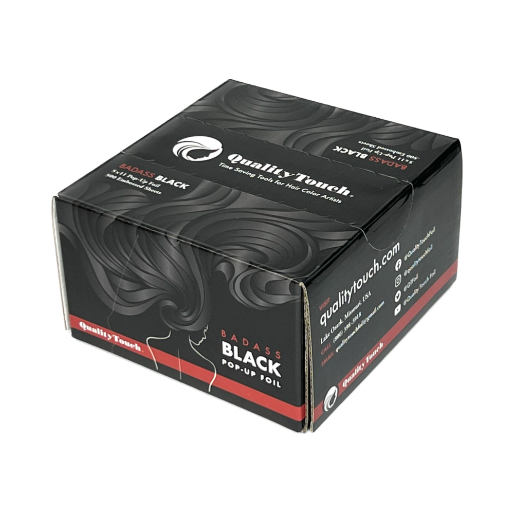 black textured pop-up foil for hair color service