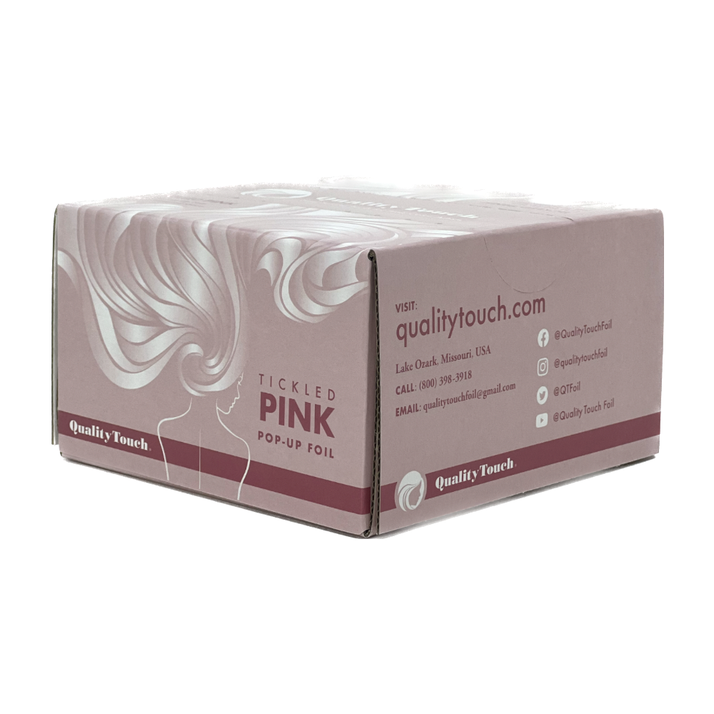 pink textured pop-up foil for hair color service